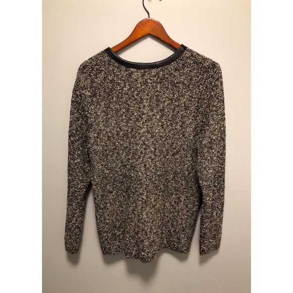 Zip Sweater with Faux Leather Trim - Picture 2 of 4
